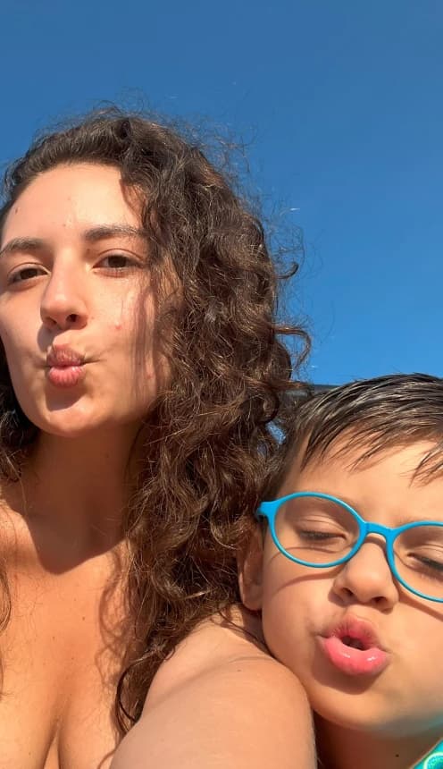 At the beach with baby
